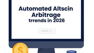 Футуристическая визуализация алгоритмов автоматизированного арбитража альткоинов 2026 года от экспертов I7trade